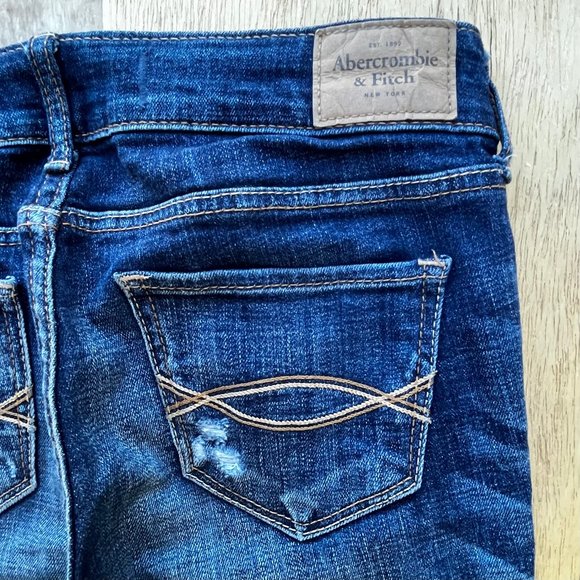ABERCROMBIE & FITCH SKINNY LOW RISE Women’s Embellished Jeans sz W24 / 00 - Picture 8 of 13